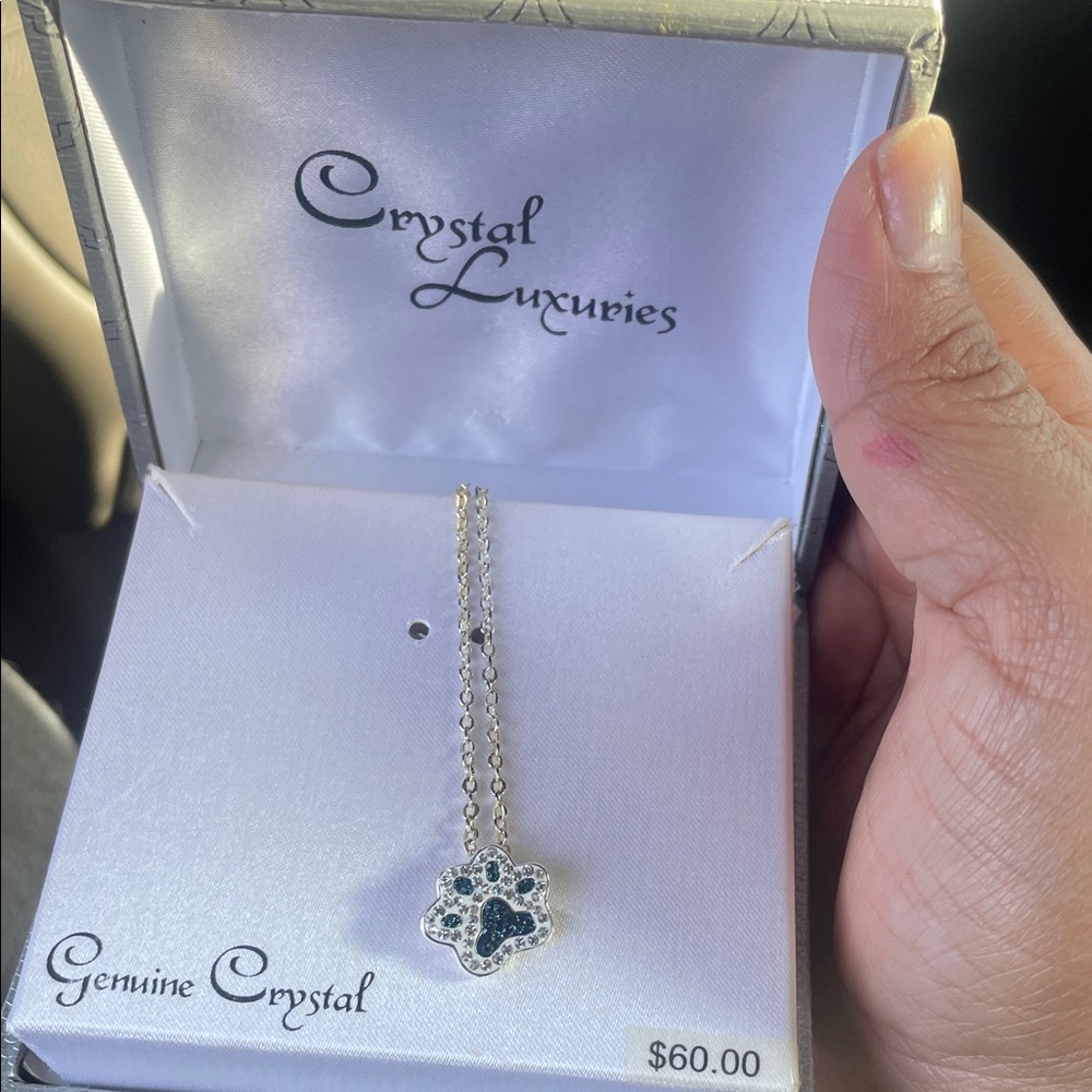 Silver and Blue Pendant Necklace